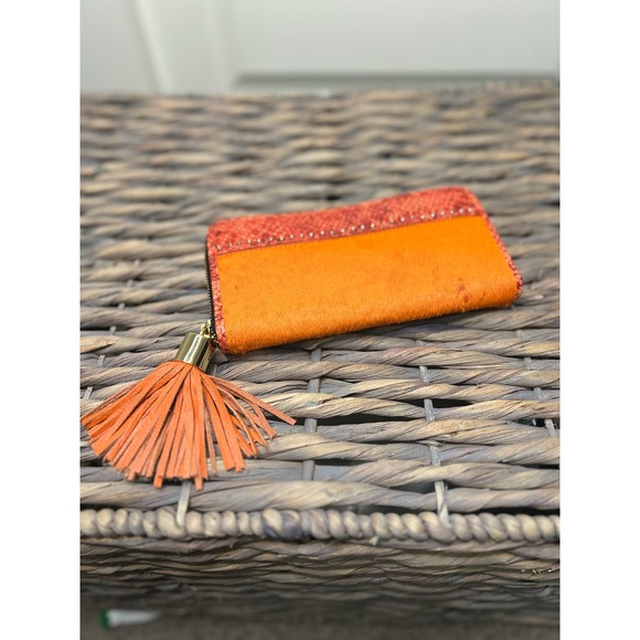 Juicy Couture Handbags - Vintage Juicy Couture women cow hair zippered orange wallet